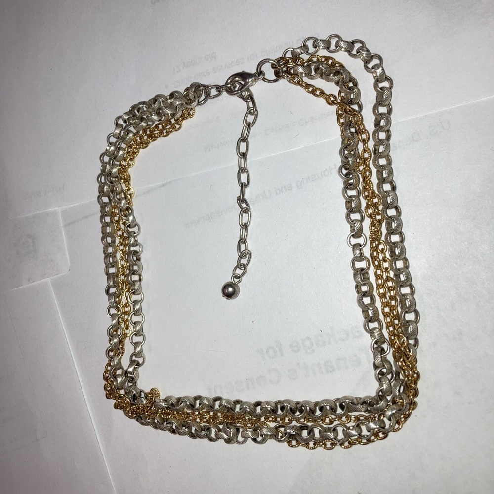 Gold silver chain necklace